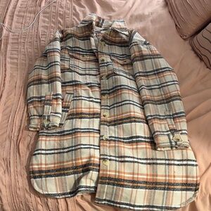 Universal Thread Cream and Orange Plaid Jacket